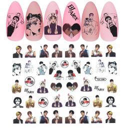 3d adesivos para nail art, história de amor, dois desenhos animados coreanos bonitos, decalques, controles deslizantes, diy, tslc-407, tsc-330 - Image 2