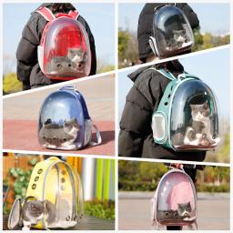 Respirável pet transportando saco, gato espaço transporte mochila, portátil transparente mochila, cápsula espacial, cachorro e cão - Image 6
