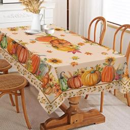 Pumpkin Pattern Retangular Toalha De Mesa, Decoração De Casa, Dia De Ação De Graças, Mesa De Festa, Ao Ar Livre, Outono - Image 1