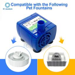 Bomba de água com luz LED para animais, bebedouro, motor, substituto para cães e gatos, tigela de água, dispensador de água para cães, acessórios para animais - Image 3