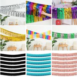 Folha metálica Fringe Garland, Streamers do ouropel, Banner pendurado para desfile, flutuadores, aniversário, casamento, decoração de festa de Natal, 30x300cm - Image 3