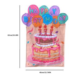 Colorido aniversário cadeira capa para crianças, bolo Seat Covers, Happy Birthday Decorações, Home Party - Image 2