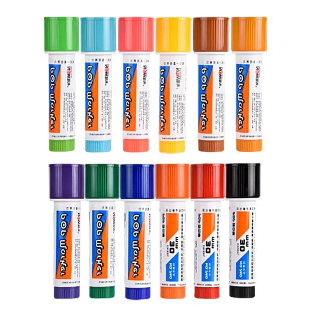 Caneta de Pintura Permanente de 30MM com 12 Cores - Marcador de Ponta Plana para Arte, Esboços e Cartazes
