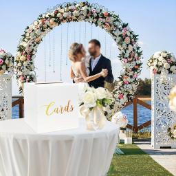 Caixa de cartão branco com folha de ouro, Jogo de votação, Caixa de presente especial do casamento, branco, 10 cartões para recepções - Image 3