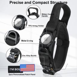 Coleira AirTag com Alça para Cães, Coleira Tática para Cães de Médio e Grande Porte, Coleira Militar com Fivela de Metal para Cães Grandes - Image 4