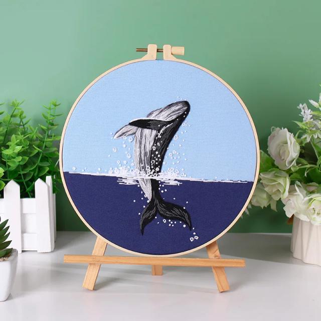 Kit de Bordado DIY para Iniciantes com Padrões de Cisne, Baleia e Animais em Ponto Cruz - Arte em Costura e Decoração para sua Casa