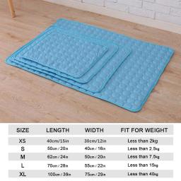 Esteira de resfriamento para animais de estimação, almofada para cães e gatos, seda fria, colchão à prova de umidade, cama para animais pequenos, almofada de verão, 5 tamanhos - Image 6