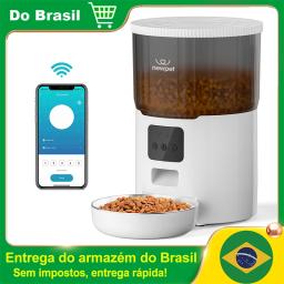 Newpet Alimentador temporizado para gatos 4L Alimentador para gatos com APP inteligente Refeição em aço inoxidável Alimentador remoto de ração para animais de estimação Dispensador automático adequado para cães e gatos - Image 1
