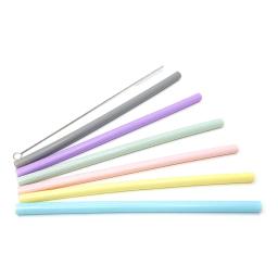 Conjunto de canudos de silicone reutilizáveis, extra longos, flexíveis canudos com escovas de limpeza para bar e festa, 6 peças por conjunto - Image 2