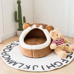 Cama de cachorro de inverno auto-aquecimento casa de cachorro aconchegante gato dormir tenda camas de caverna indoor gatinho ninho canil cabana para pequenos gatos médios do cão - Image 3