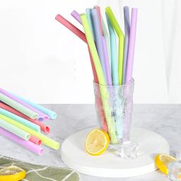Reutilizável Food Grade Silicone Palhas, Multicolor Palha Beber para Festa das Crianças e Bar, Straight Bent Acessórios, 6pcs - Image 3