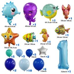 Conjunto balão animal subaquático, polvo, balão digital, decoração de festa de aniversário infantil, por atacado - Image 2