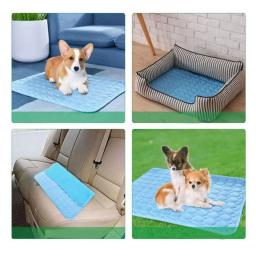 Esteira de resfriamento para animais de estimação, almofada para cães e gatos, seda fria, colchão à prova de umidade, cama para animais pequenos, almofada de verão, 5 tamanhos - Image 2