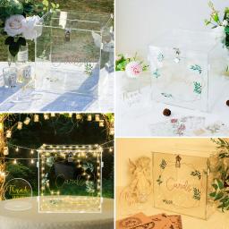 Caixa De Cartão De Acrílico Para A Recepção Do Casamento, Caixas De Dinheiro Do Casamento, Festa, Aniversário, Graduação, Aniversário - Image 4