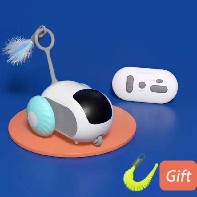 Controle Remoto Interativo para Carro Elétrico de Brinquedo para Gatos - Brinquedo Recarregável e Inteligente para Treinamento de Pets