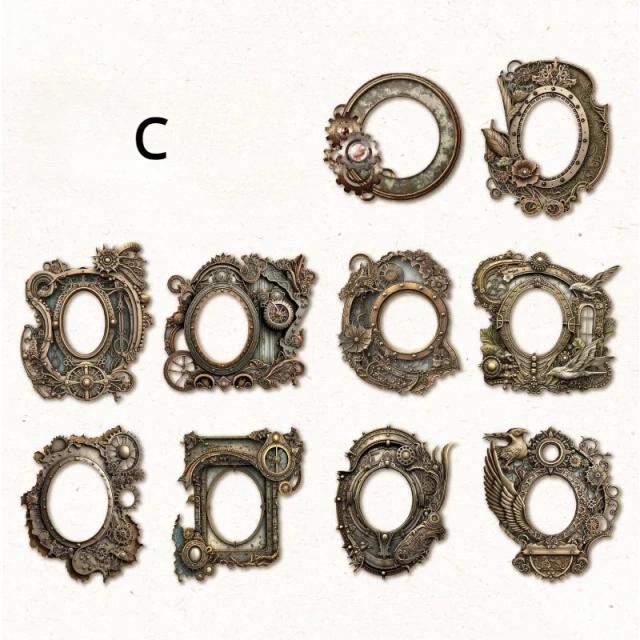 Moldura Oca de Papel para Colagem Decorativa - 10 Peças de Artesanato DIY e Scrapbooking