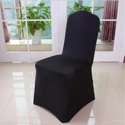 Casamento sólido banquete cadeira capa elastano estiramento elástico capas de cadeira do hotel escritório cozinha jantar assento cobre festa de natal - Image 5