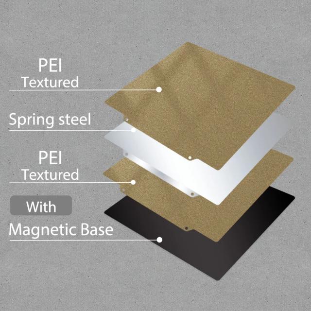 Placa Magnética Dupla Face 350mm para Impressora 3D Voron 2.4 - PEI Texturizado e Liso da FYSETC