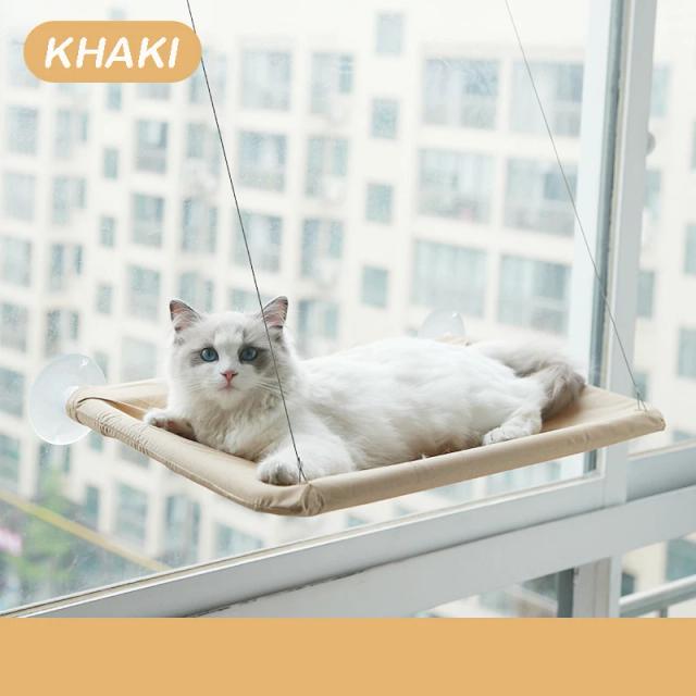 Cama para Gato com Ventosas, Lavável e Destacável, Suporte Prático para Descanso em janelas