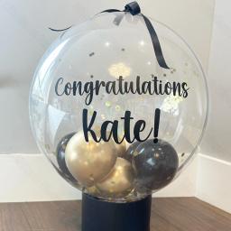 Balões bobo personalizados para aniversário, personalizado, balão claro, ouro, letras pretas, casamento, chuveiro de bebê, decoração do partido suprimentos, 24" - Image 1