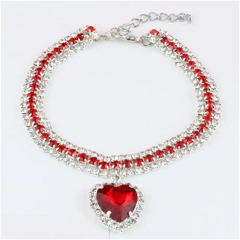 Amor pingente cristal pet collar, colar gatinho bonito, colar DIY, gato e cão suprimentos - Image 1