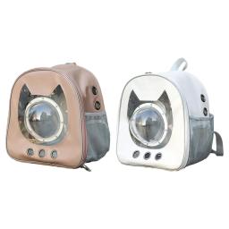 Respirável transparente visualização janela pet transportadora mochila, apresenta suprimentos, ao ar livre, carro, uso doméstico, moda - Image 2