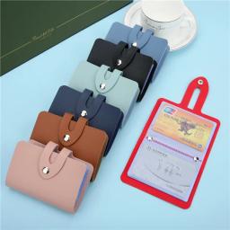 Carteira de cartão de visita para homens e mulheres, preto, rosa, azul, verde, vermelho, marrom, banco, ID, titular do cartão de crédito, 24 Bits - Image 1