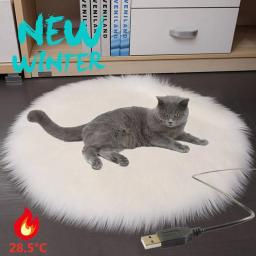 Gato do cão de estimação almofada aquecimento elétrico interface usb termostática corpo inverno mais quente esteira cama cobertor animais acessórios aquecedor - Image 4