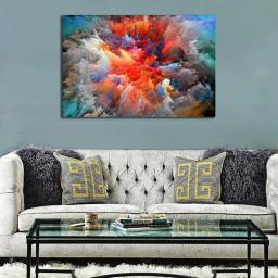 Multi-estilo abstrato nuvens imagem decorativa moderna arte da parede cartaz colorido pintura em tela banheiro sala de estar decoração de casa - Image 4