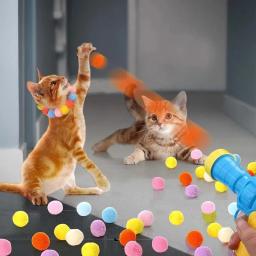 Brinquedo interativo treinamento de lançamento para gatos, Criativo Mini Jogos de Tiro, Stretch Plush Ball Toys, Pet Shop, Gatinho, Gato - Image 2