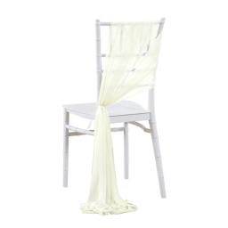 Marfim Chiffon Cadeira Sashes Set, Casamento Sash, Cadeira Covers, Casamento Fita Festa, Corredor Cadeira Decor, 17x250cm, 10 Pcs, 50Pcs - Image 2