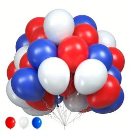 Látex balões e confetes para festa de aniversário, 20pcs, azul, vermelho e branco cor - Image 1
