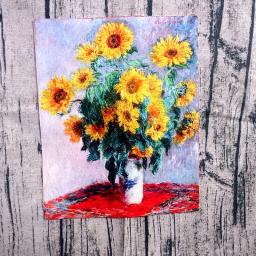 Lona a óleo Monet com pano impresso Sunrise, tecido de algodão puro, tingido à mão DIY, folha artesanal, acessórios para cabeça, decoração dos desenhos animados - Image 4