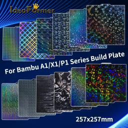 Folha PEF H1H PEK para cama aquecida de bambu, placa de bambu Pet Build, textura Pei, P1S P1P A1, X1 X1C, 257x257 - Image 1