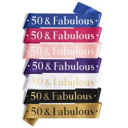50 e Fabulosa Faixa de Aniversário para Homens e Mulheres, Alça De Ombro, Decoração De Festa De Feliz Aniversário, Favores De Festa, 50th Old Men, 1Pc - Image 1