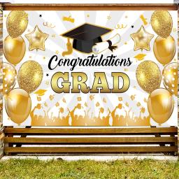 Pano de fundo para decoração de formatura, Banner, Tablecover, Balão para casa, Escola, Graduação, 2020 - Image 2