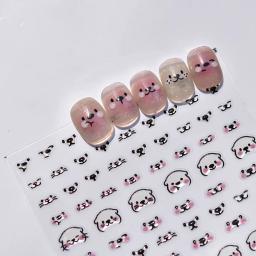 Kawaii Otter Expressão Nail Art Adesivos, Transparente, Geléia, Adorável, Kawaii, Nail Design, Decalque Decorativo, DIY Acessórios, 1Pc - Image 1