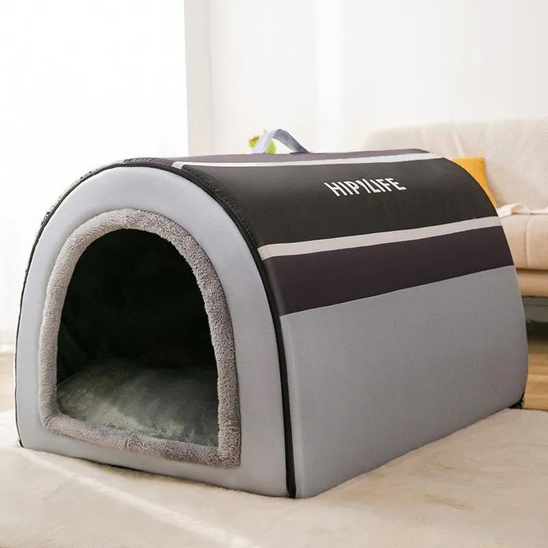 Casa de cachorro lavável portátil, cama de estimação para cães grandes e médios, viajando, design clássico, removível, quente, dormindo - Image 1