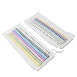 Conjunto de canudos de silicone reutilizáveis, extra longos, flexíveis canudos com escovas de limpeza para bar e festa, 6 peças por conjunto - Image 4