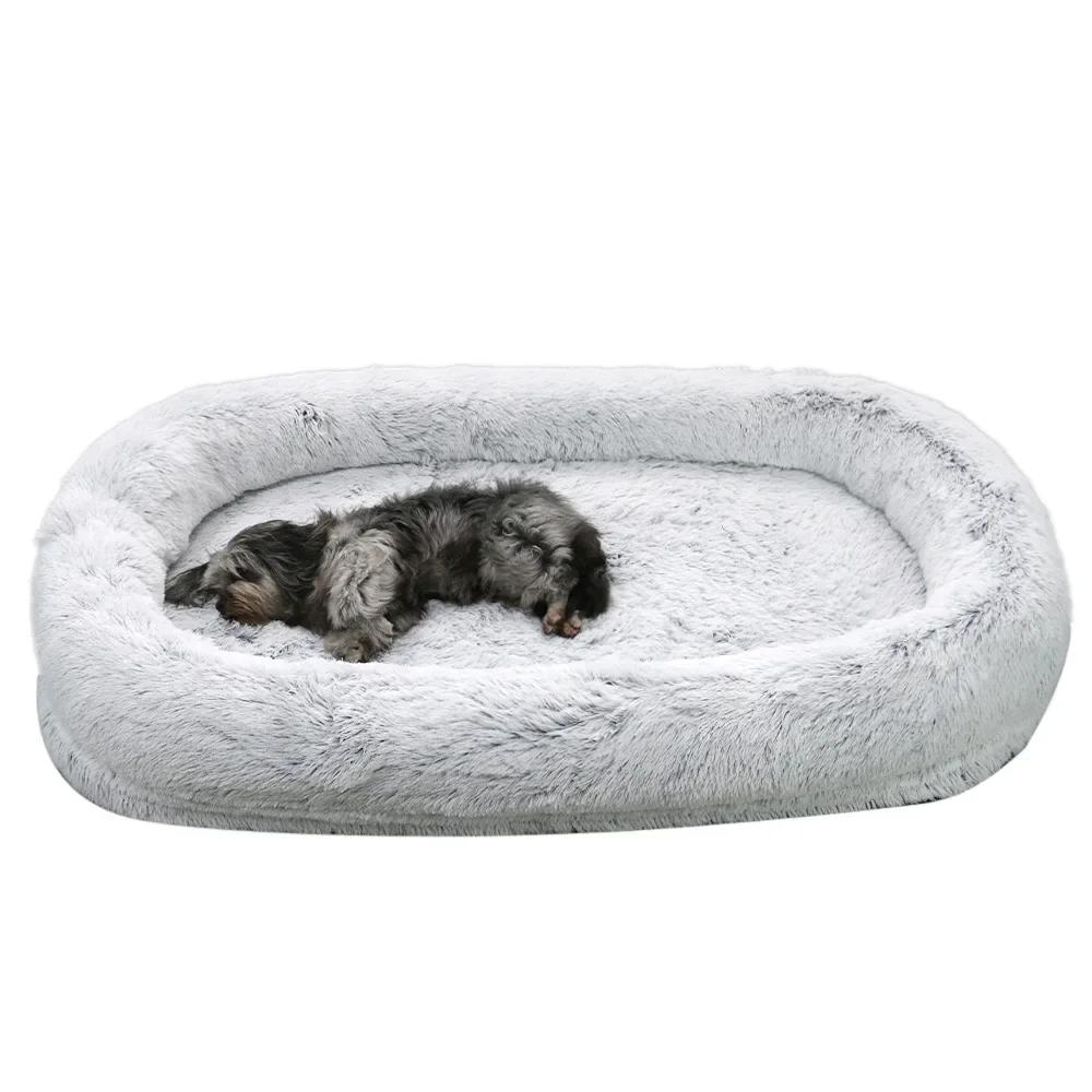 Cama longa para cachorro grande, Ninho de estimação popular, Cama elíptica adulta para uma pessoa, Sofá humano, 185x120x3 0cm - Image 1