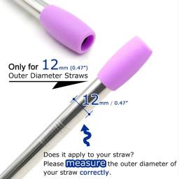 Capa de canudo de silicone com 12mm, acessório de barra capa de canudo de aço inoxidável e metal, adequado para 1/2 polegadas de largura e reutilizável - Image 3