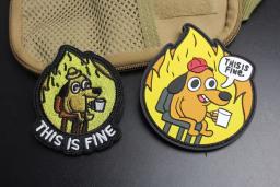 Mochila com braçadeira moral, patch de gancho e laço, tudo bem Meme, celebridade da Internet, cachorro bebendo café divertido, novo design - Image 2