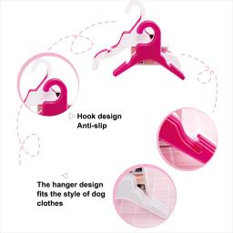 Não-Slip plástico sólido cabide para roupas Pet, cachorro e gato cabide, Save-Space Wordrobe armazenamento Rack, 5 pçs/lote - Image 3