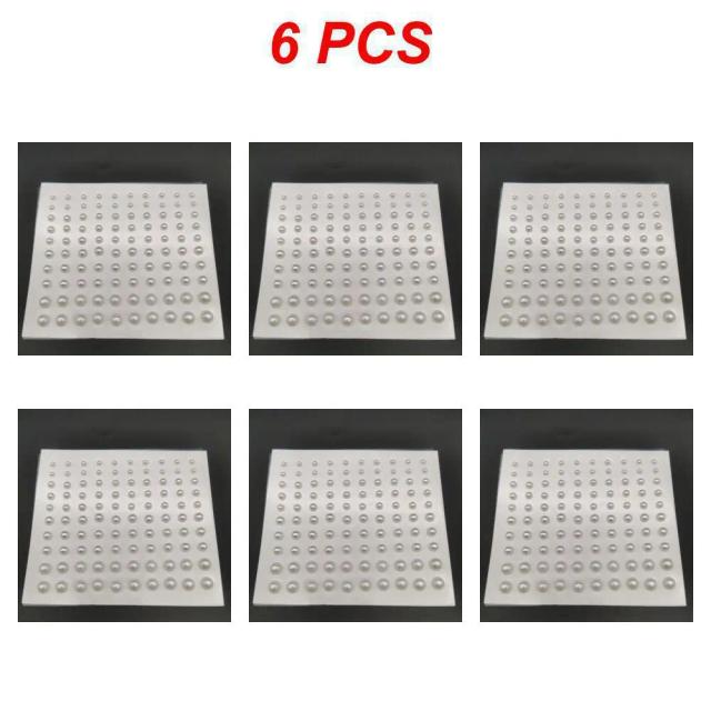 Adesivos Coloridos para Rosto e Corpo com Pérolas e Diamantes para Maquiagem em Festas e Festivais - Pacote de 1 a 6 Peças