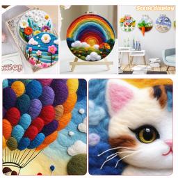 GATYZTORY-DIY Kit De Pintura De Lã Com Moldura, Imagem Artesanal, Agulhas De Feltragem, Balão De Ar Quente, Decoração De Casa, Artesanato Presente - Image 4