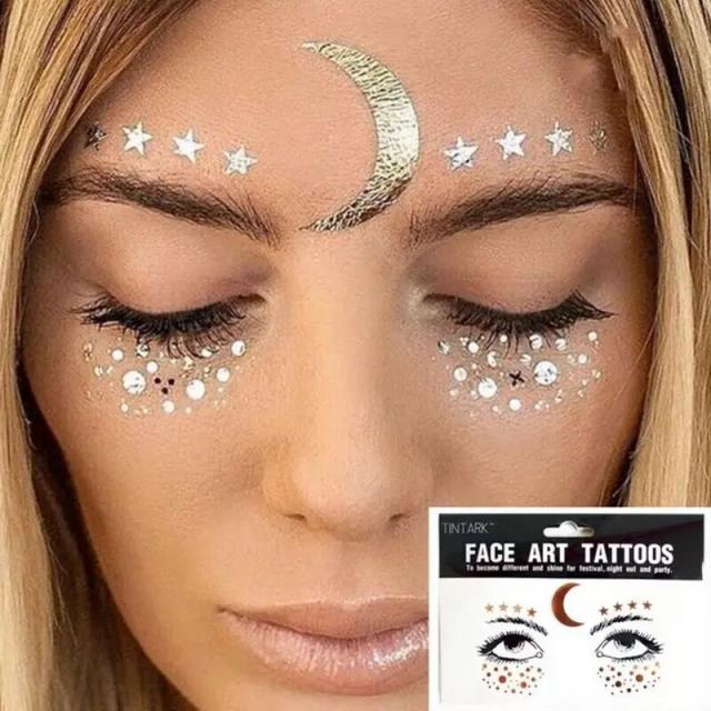 Adesivos Brilhantes para Sardas: Acessórios Decorativos para Festivais e Arte Facial