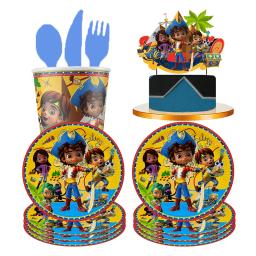 Santiago dos Mares Copo De Papel Descartável Dos Desenhos Animados e Prato, Decorações De Festa Suprimentos, Comunhão De Aniversário, Brinquedo De Presente De Batismo para Crianças - Image 1