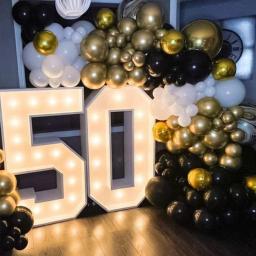 Caixa de balão com luz LED, número gigante, moldura infantil, aniversário adulto, aniversário de casamento, decoração do chuveiro de bebê, 73cm - Image 3