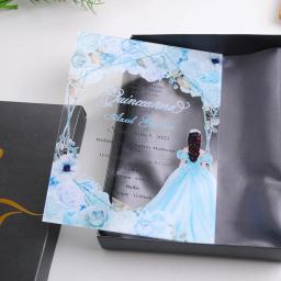 Acrílico personalizado claro convidar cartões, personalizado Quinceanera festa estética cartões de convite de aniversário, doce 15, 10pcs - Image 3