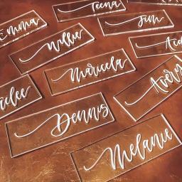 Transparente Acrílico Cartões de Lugar para Casamentos e Festas, Casamento Reservado Sinais para Cadeiras, Table Setting Signs, Seat Label, 20PCs - Image 4